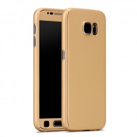 Husa Samsung Galaxy S7 Edge, FullBody Elegance Luxury Gold, acoperire completa 360 grade cu folie de protectie gratis - Img 2