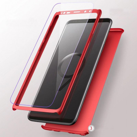 Husa Samsung Galaxy S8, FullBody Elegance Luxury Red, acoperire completa 360 grade cu folie de protectie gratis - Img 4