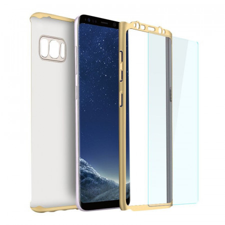 Husa Samsung Galaxy S8 Plus, FullBody Elegance Luxury Gold, acoperire completa 360 grade cu folie de protectie gratis - Img 3