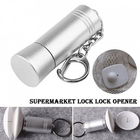 Acest magnet tip breloc te asigura ca elimini etichetele de securitate, cat mai repede posibil, in special pentru cele la raft sau de pe sticle. Este un dispozitiv de indepartare a tagurilor foarte bine realizat, refolosibil, cu o durabilitate extraordina