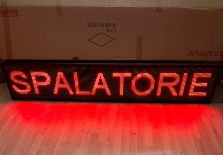 Panou Led de Exterior Programabil/Reclama Luminoasa 200x40cm ROSU ideala pentru SPALATORIE - Img 2