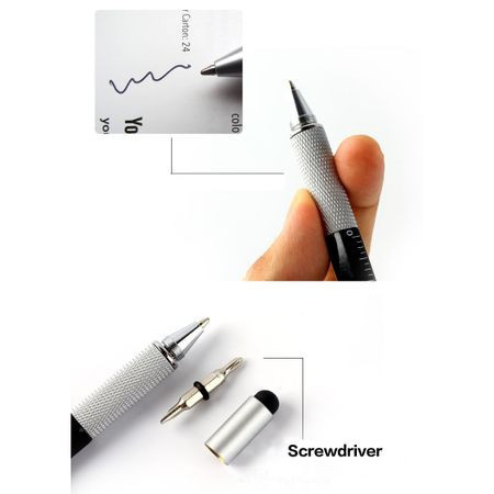 Pix 6 in1 Multifunctional Rigla, 2 Surubelnite, Touchscreen Pen, Nivela cu Bula - Img 2