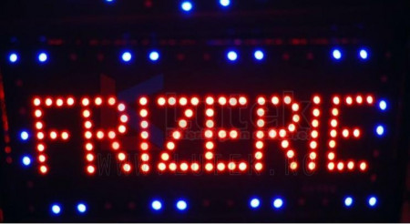 Reclama Text LED - " FRIZERIE " animatie luminoasa dinamica