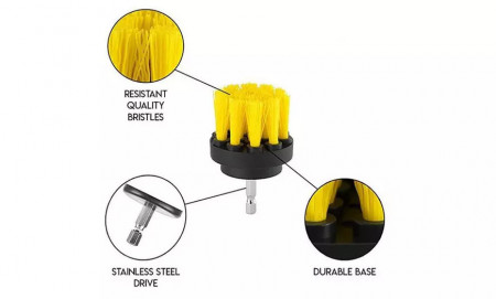 Set 2 Perii Mocheta &amp; Uz Casnic/Profesional Detailing Carpet Brush cu Adaptor Bormasina - Img 2