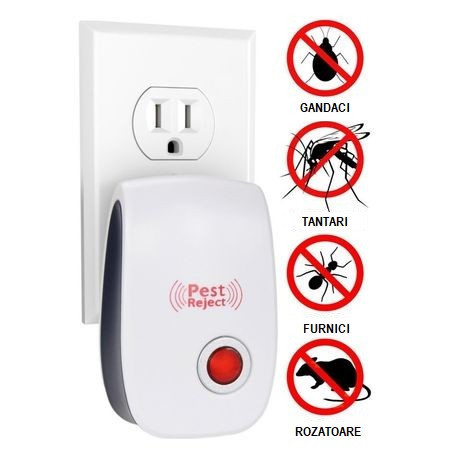 Aparat anti Daunatori Ultrasonic pentru gandaci, muste, tantari, furnici ,paianjeni , soareci ,Ultrasonic Pest Reject - Img 7