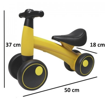Bicicleta fara pedale, 4 roti, tricicleta luminite led si muzica, 1-3 ani - Img 6
