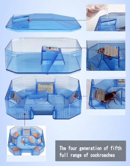 Capcana pentru gandaci reutilizabila din plastic cu 4 zone si 2 nivele cu eficienta maxima - Img 5