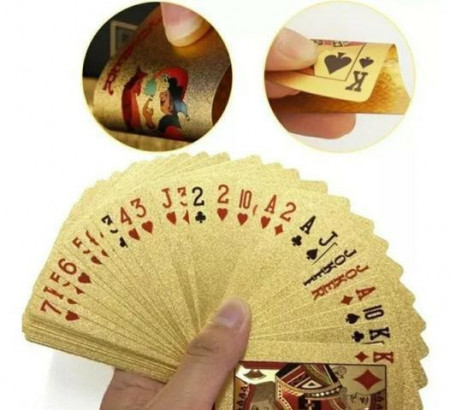 Carti de joc Aurii Casino Poker, aspect Euro € - Img 4