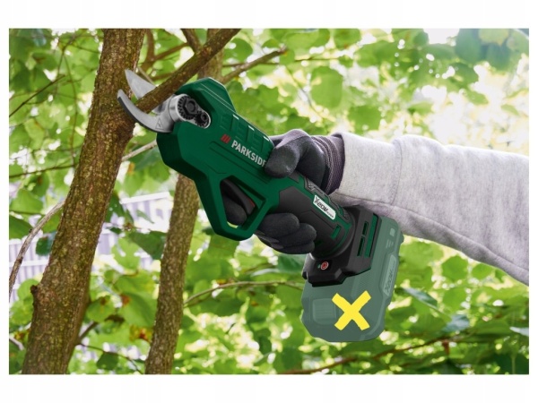 Foarfeca pentru crengi Parkside 20V Pentru taierea puternica a crengilor cu grosimea de pana la 28 mm in lemn de esenta moale si 15 mm in lemn de esenta tare