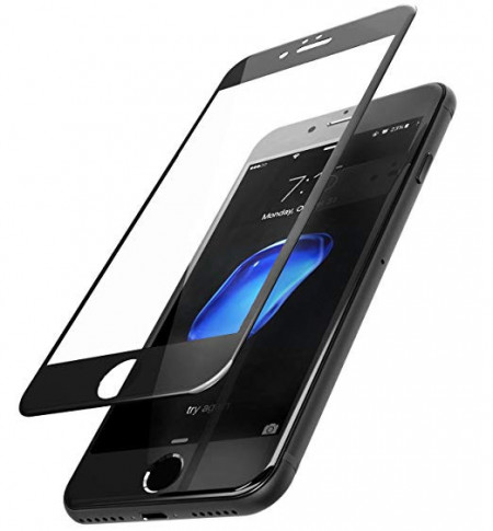 Folie de sticla 3D Apple iPhone SE2, Elegance Luxury margini colorate Black