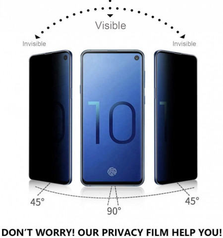 Folie de sticla Samsung Galaxy S10, Privacy Glass, folie securizata duritate 9H