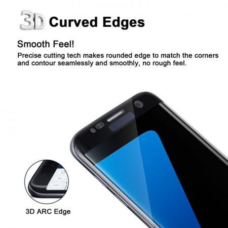 Folie de sticla Samsung Galaxy S7 Edge, Elegance Luxury margini curbate colorate Black - Img 2