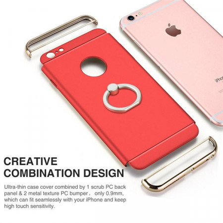 Husa Apple iPhone 6/6S , Elegance Luxury 3in1 Ring Red - Img 4