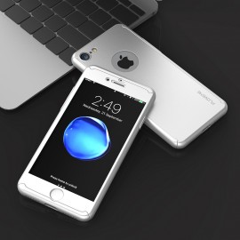 Husa Apple iPhone 6/6S, FullBody Elegance Luxury Silver, acoperire completa 360 grade cu folie de sticla gratis - Img 3