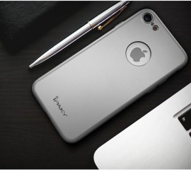 Husa Apple iPhone 7, FullBody Elegance Luxury iPaky Silver, acoperire completa 360 grade cu folie de sticla gratis - Img 2