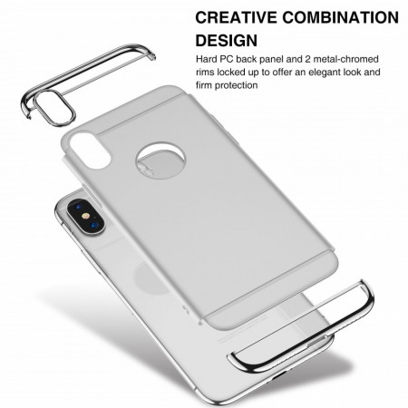 Husa Apple iPhone X, Elegance Luxury 3in1 Argintiu - Img 4