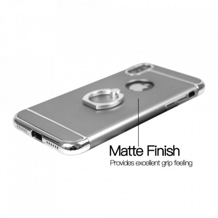 Husa Apple iPhone X, Elegance Luxury 3in1 Ring Argintiu - Img 4