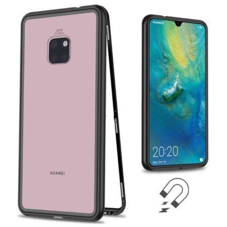 Husa Huawei MATE 20 PRO Magnetica Black, Perfect Fit cu spate de sticla securizata premium - Img 2