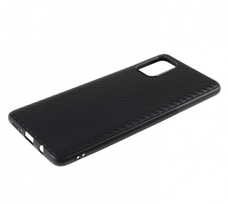 Husa pentru Samsung Galaxy A51, Perfect Fit, cu insertii de carbon, negru
