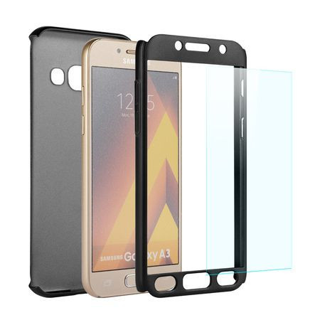Husa Samsung Galaxy A5 2017, FullBody Black, acoperire completa 360 grade cu folie de sticla gratis - Img 3
