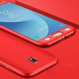 Husa Samsung Galaxy J3 2017, FullBody Elegance Luxury Red, acoperire completa 360 grade cu folie de sticla gratis - Img 2
