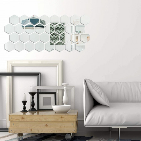 Oglinda Design Hexagon Acrilica Cristal &amp; Diamant - Luxury Home - 18 cm - 1 bucata