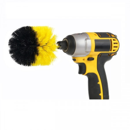 Perie circulara pentru Mocheta &amp; Uz Casnic / Profesional - Detailing Carpet Brush cu Adaptor Bormasina - Img 5