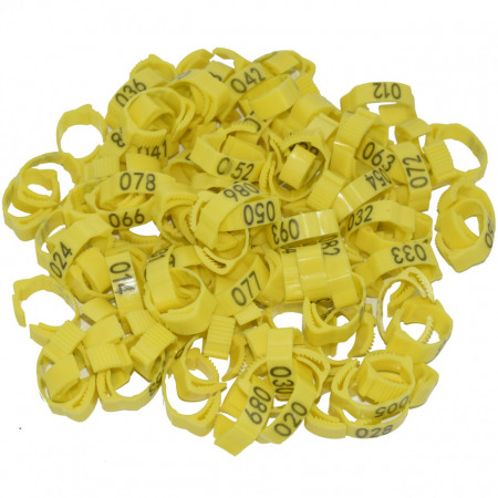 Set 100 inele cleme clipsuri de plastic ajustabile, porumbei sau alte pasari