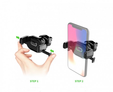 Suport de telefon prindere in ventilatie EASY ONE TOUCH NEGRU - Img 2