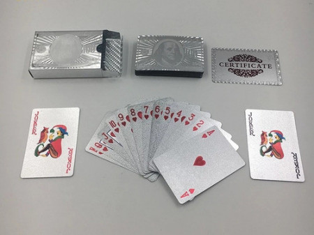 Carti de joc Silver Casino Poker, aspect Dolar $ - Img 6