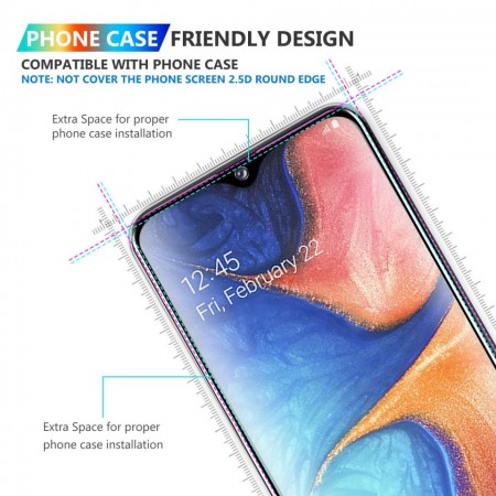 Folie de sticla Samsung Galaxy A20e, 5D FULL GLUE Negru - Img 2