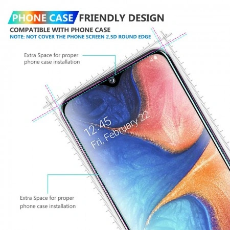Folie de sticla Samsung Galaxy A20e, 5D FULL GLUE Negru - Img 2