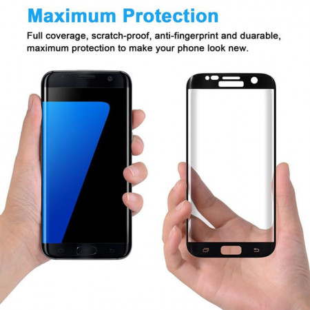 Folie de sticla Samsung Galaxy S7 Edge, Elegance Luxury margini curbate colorate Black - Img 3