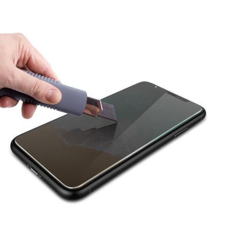 Husa Apple iPhone 11 PRO MAX Magnetica cu spate din sticla securizata si folie privacy pentru ecran, Perfect Fit