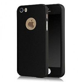 Husa Apple iPhone 5/5S/SE, FullBody Black, acoperire completa 360 grade cu folie de sticla gratis - Img 2