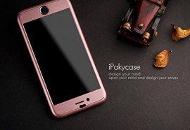 Husa Apple iPhone 6/6S, FullBody iPaky Rose-Gold , acoperire completa 360 grade cu folie de sticla gratis - Img 3