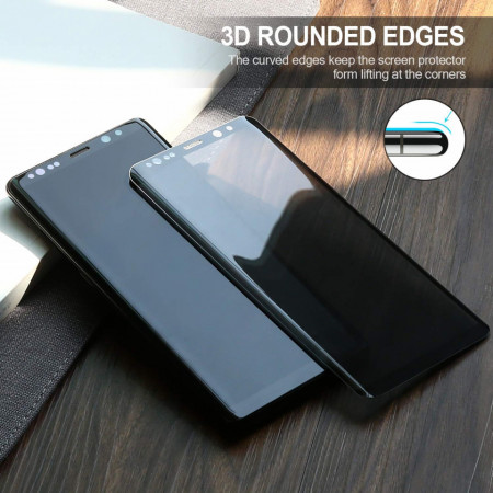Husa Samsung Galaxy Note 8 Magnetica cu spate din sticla securizata si folie privacy pentru ecran, Perfect Fit - Img 4