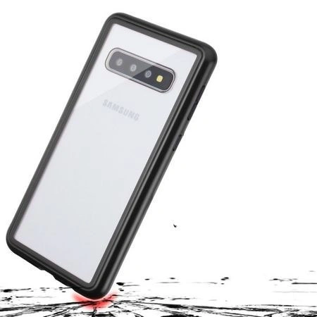 Husa Samsung Galaxy S10 Plus Magnetica 360 grade Black, Perfect Fit cu spate de sticla securizata premium + folie de protectie gratis