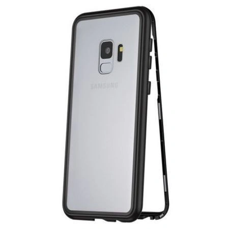 Husa Samsung Galaxy S9 Magnetica 360 grade Black, Perfect Fit cu spate de sticla securizata premium + folie de protectie gratis - Img 4