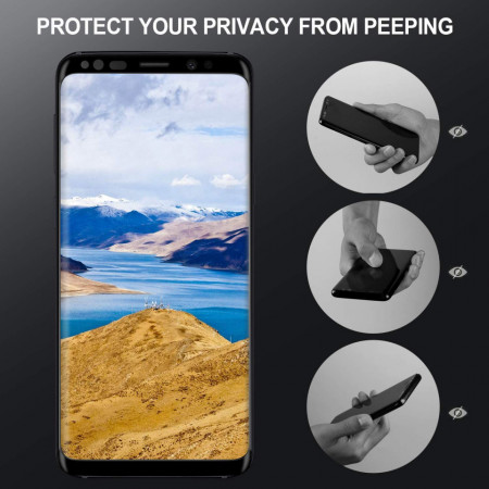Husa Samsung Galaxy S9 Plus Magnetica cu spate din sticla securizata si folie privacy pentru ecran, Perfect Fit
