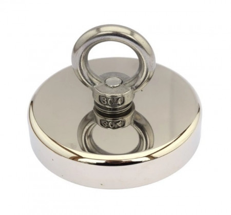 Magnet neodim oală D90 mm cârlig inelar Magnet fishing 320 Kg forta - Img 2