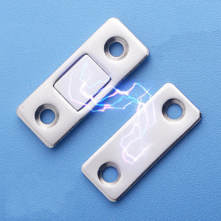 Magnet puternic neodim dreptunghiular cu incuietoare magnetica pentru mobila + suruburi de fixare