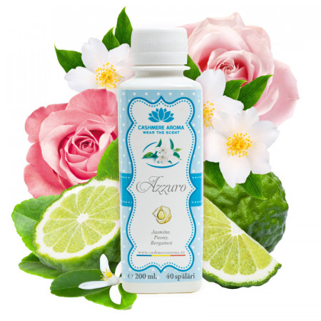 O simbioza perfecta intre notele feminine, pline de eleganta, si cele masculine, puternice. Asa am descrie cel mai bine parfumul de rufe Azzuro, menit sa le ofere hainelor tale prospetimea de care acestea au nevoie, in fiecare zi.  Notele sale de varf por