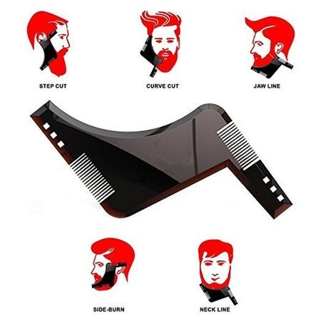 Pieptene Contur Barba &amp; Mustata PRO / Sablon pentru Barba &amp; Mustata ca la Salon Negru