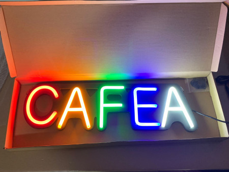 Reclama luminoasa neon LED CAFEA - ideala pentru spatii comerciale