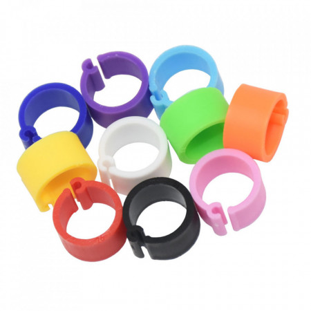 Set 100 inele cleme clipsuri de plastic 8mm porumbei sau alte pasari - Img 2