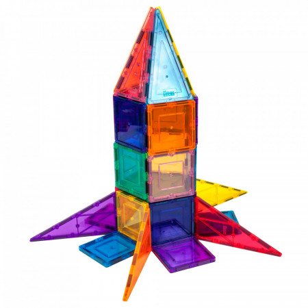 Joc interactiv - cuburi magnetice pentru constructii inteligente  Setul este format din 30 piese magnetice, colorate, cu un design inovator si materiale de inalta calitate, care va stimula creativitatea copiilor. Setul contine 12 piese triunghiulare si 18