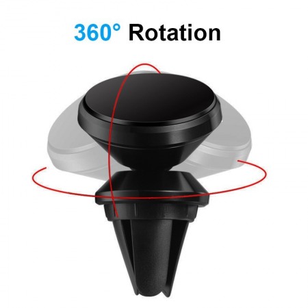 Suport auto magnetic Negru 2in1, prindere in ventilatie/prindere cu adeziv - Img 2