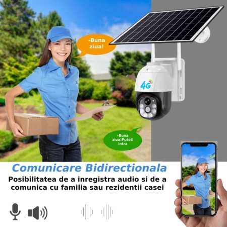 Camera Supraveghere video cu SIM, conexiune 4G, 4MP 2048 x 1536 cu panou solar, Interior - Exterior - Img 5