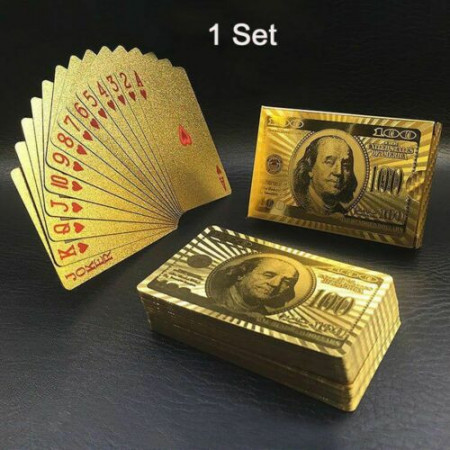 Carti de joc Aurii Casino Poker, aspect Dolar $ - Img 7
